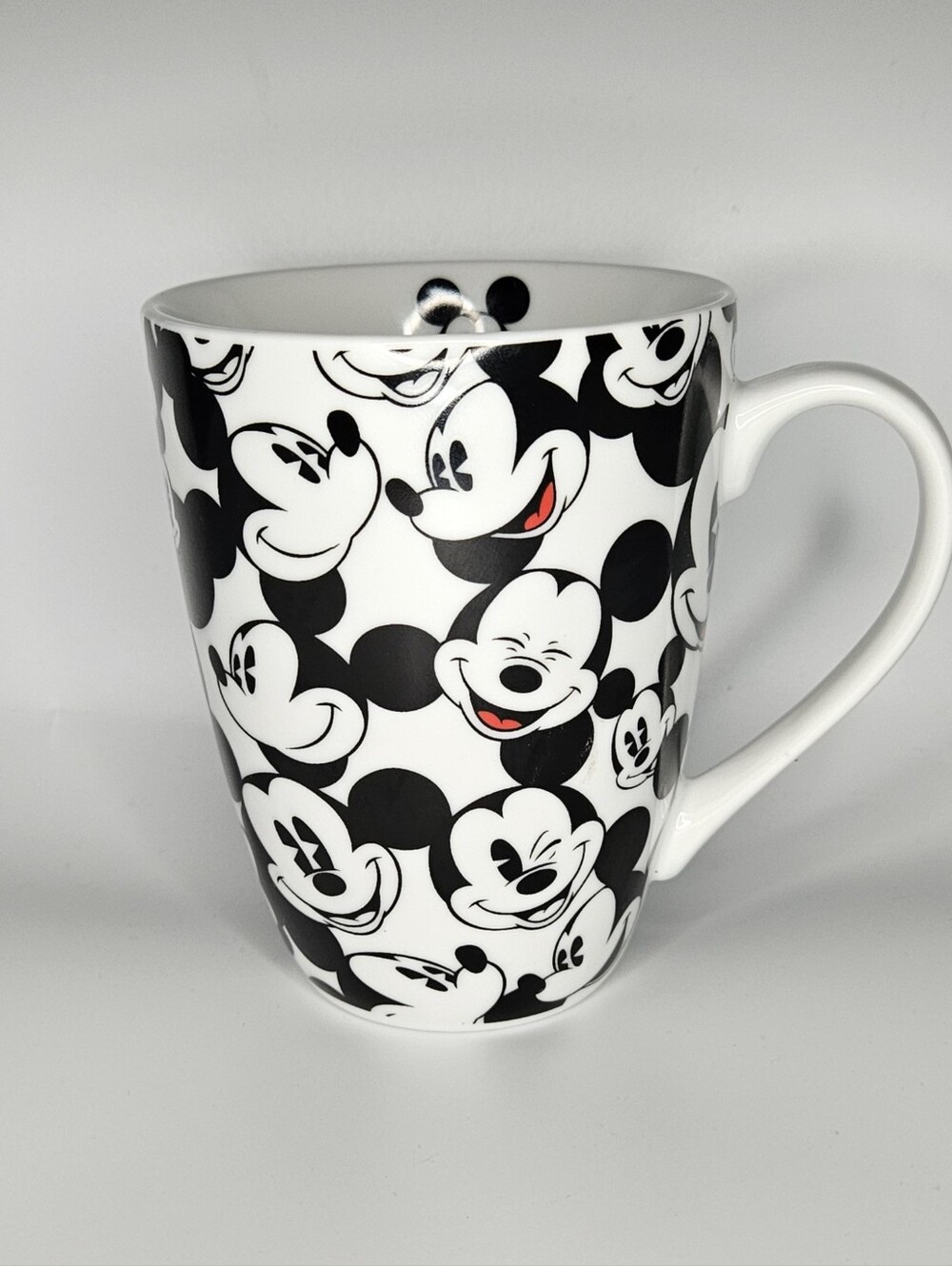 Disney Mickey Mouse Black & White All-Over Print Ceramic Mug, Microwave Safe